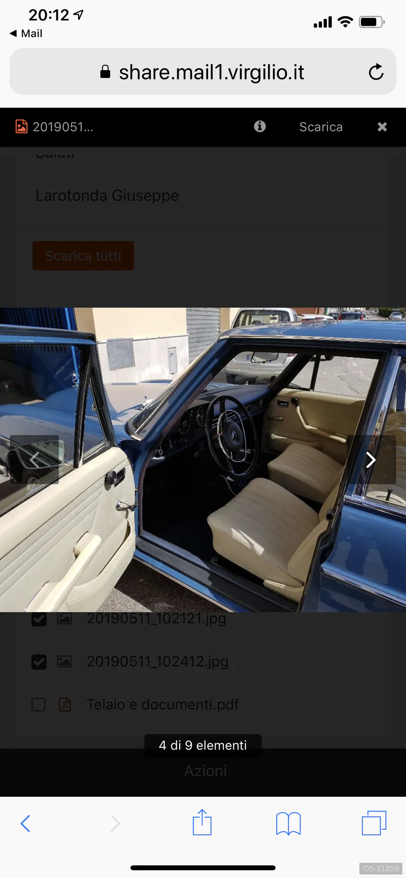 1968 Mercedes-Benz 220 E in Roma 3