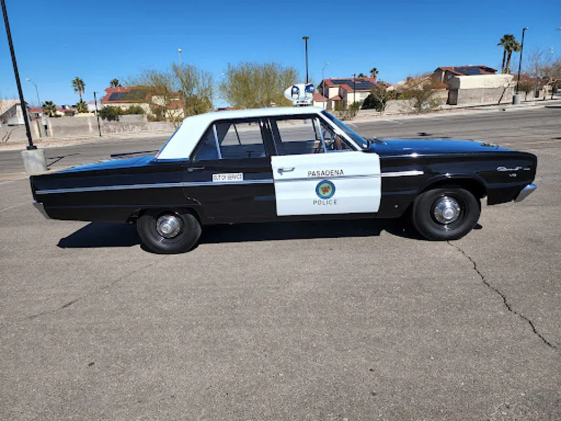 1966 Dodge Coronet Deluxe - Pasadena Police Car Black And White 4