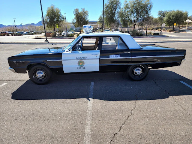 1966 Dodge Coronet Deluxe - Pasadena Police Car Black And White 8