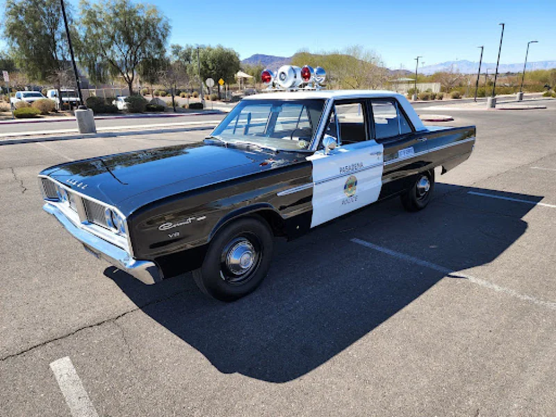 1966 Dodge Coronet Deluxe - Pasadena Police Car Black And White 9
