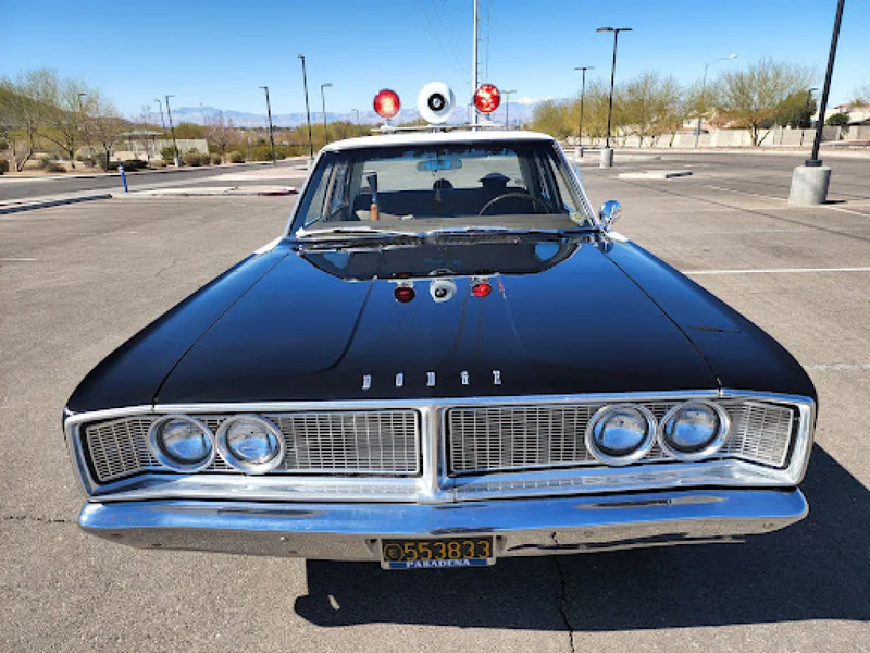 1966 Dodge Coronet Deluxe - Pasadena Police Car Black And White 10