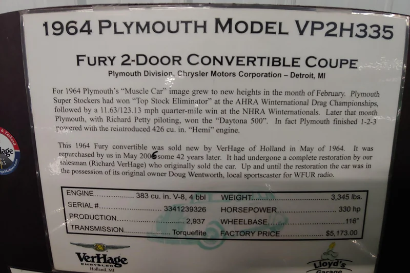 1964 Plymouth Fury Convertible 3